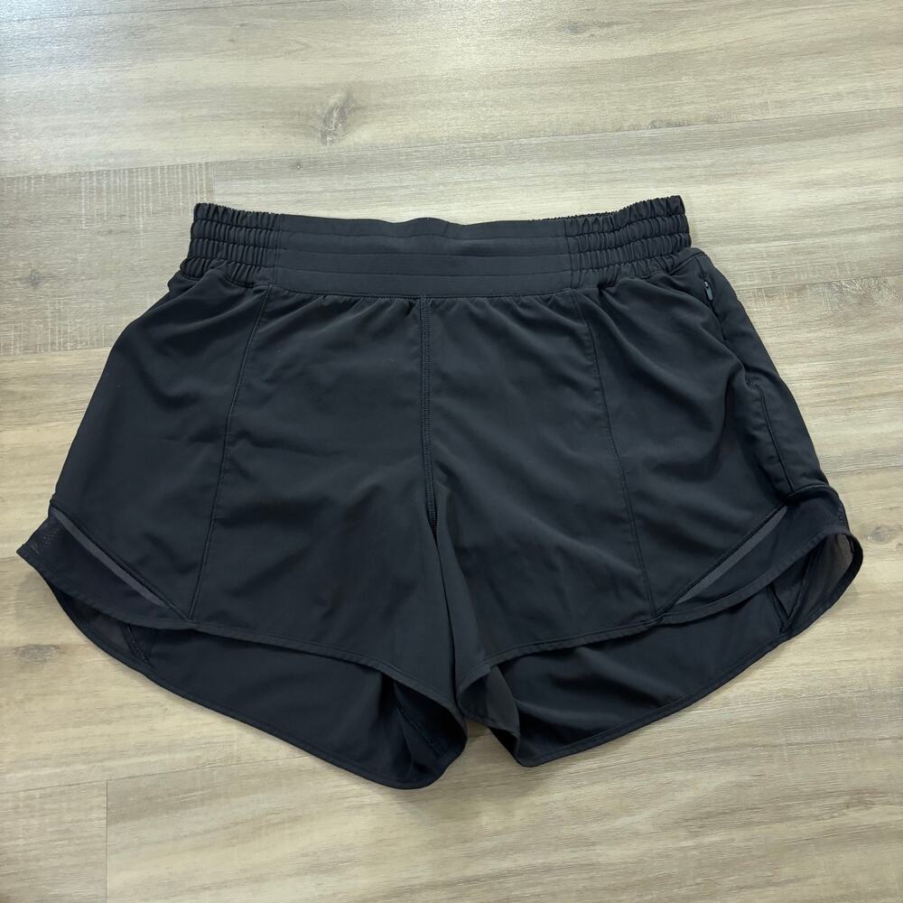 Lululemon Hotty Hot Short High-Rise Long 4" Women Size 10 Black